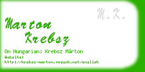 marton krebsz business card