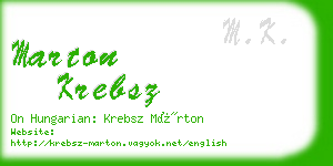 marton krebsz business card